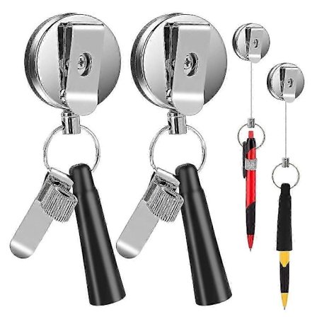 2-pack Kraftig Infällbar Drag Penna Pennhållare Universal Infällbar Nyckelband Penna för ,Sjuksköterskor