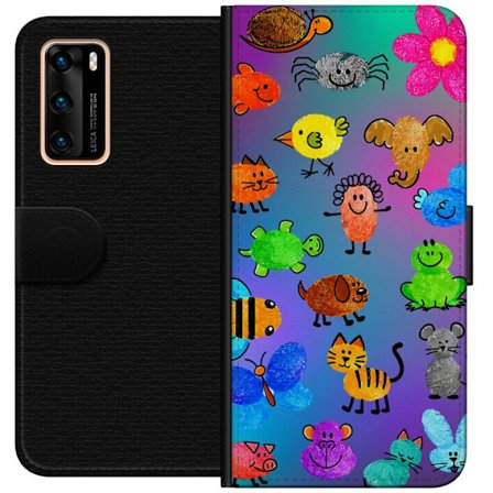 Yhteensopiva Lompakkokotelo Huawei P40 Little Scribble Friends