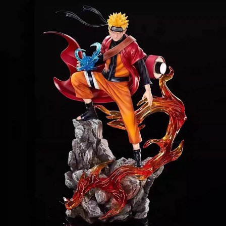 23 cm Naruto Anime Figur Uzumaki Naruto Uchiha Sasuke Action Modell PVC Statue Skrivebords Ornament Samleleker Gave