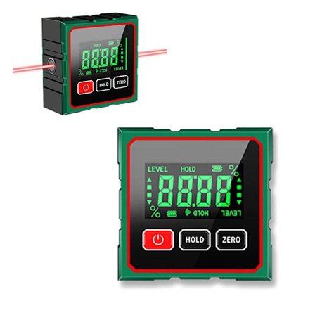 2025 Siste Modell Magnetisk Digital Vinkelmåler, Bærbar Digital Vinkelmåler med Laser, 4 Siders Magnetisk Kube Inklinometer