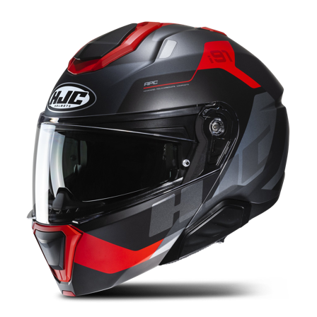 Avattava Kypärä HJC i91 Carst MC1SF Musta/Punainen XL