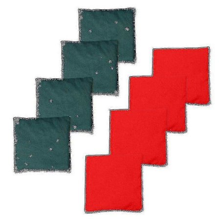 8 stk. værbestandige Cornhole bønneposer sett - 4* røde sandsekker 4* grønne sandsekker [gratis frakt]