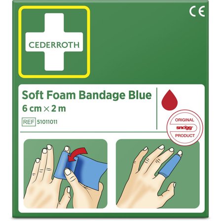 Cederroth Plåster Soft Foam blå 6cmx2,0m - Lyreco - Skyddsutrustning - Första Hjälpen - Förband och Refill