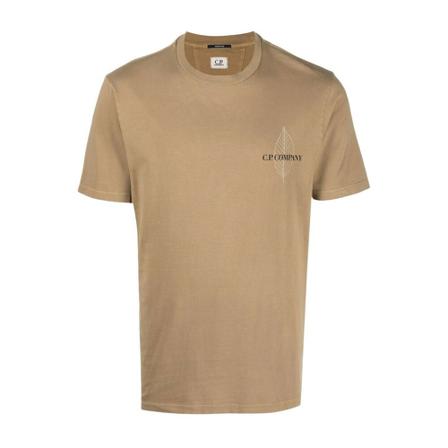 C.p. Company, C.p. Company T-shirts and Polos Brown Bruin, Heren, Maat:S