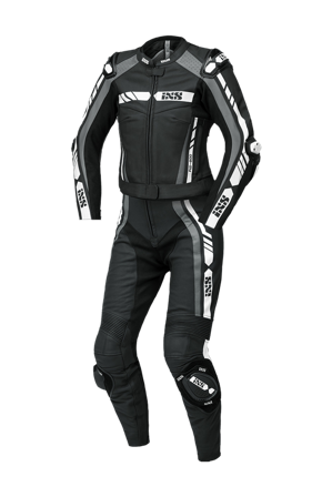 Mono de Cuero para Mujer iXS RS-800 2 piezas Negro/Gris/Blanco 34