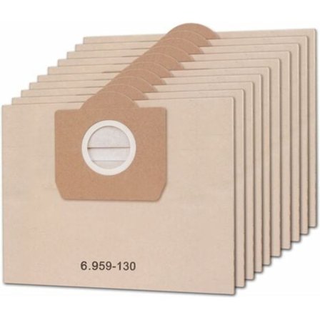 TS-Sæt med 10 støvsugerposer til Karcher 6.959-130.0 WD3 WD3P MV3 A2204 A2254 A2604 Filterposer i papir som reservedele til våd- og tørstøvsugere