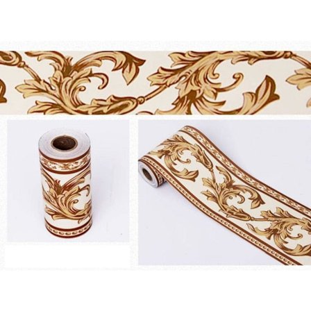 Selvklebende Veggbord Tapetbord Selvklebende for Kjøkken, Bad, Tak, Stue, Soverom Veggdekorasjon Brune Blomster 10cm X 900cm