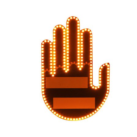 Morsomt gestlys - Morsomt LED-skiltelys for bilens bakrute med fjernkontroll finger bil LED-lys.