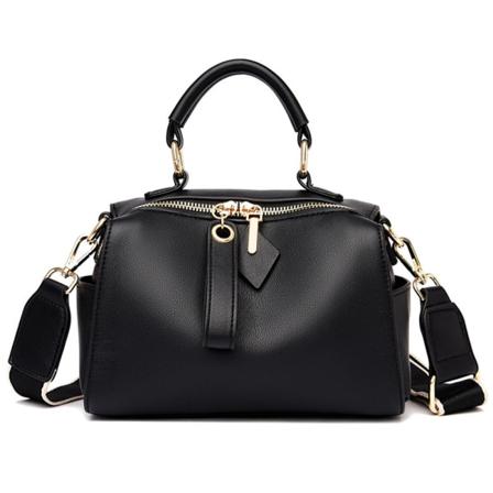 Damer Premium Mjukt Läder Tygväska Axelväska Crossbody Svart