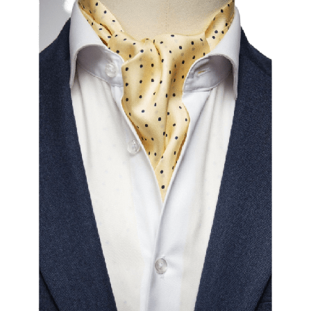 John Henric Silk Double Pointed Ascot Dot Kostymtillbehör Herr Gul ONESIZE