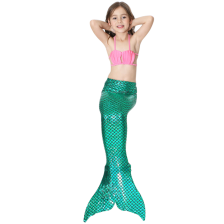 Flickor Badkläder Strap Wrap & Fishtail Long Kjol Beach Summer