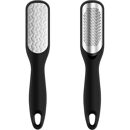 Dobbeltsidet fodskraber i rustfrit stål (1 stk.)