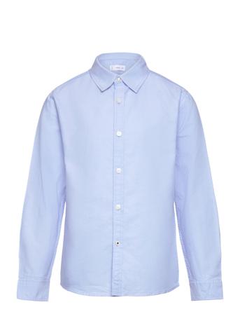 Oxford Cotton Shirt Shirts Long-sleeved Shirts Blå Mango*Betinget Tilbud