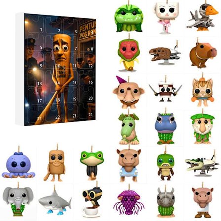 Italiensk Brainrot Tung Sahur Figur Blind Box Tralalero Figurer