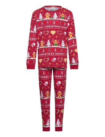 Christmas Cookie Pyjamas Red - Kids Red Happy Seasons
