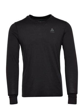 Odlo M Ls Crewneck 100% Merino Warm Base Layer Tops Sort Odlo