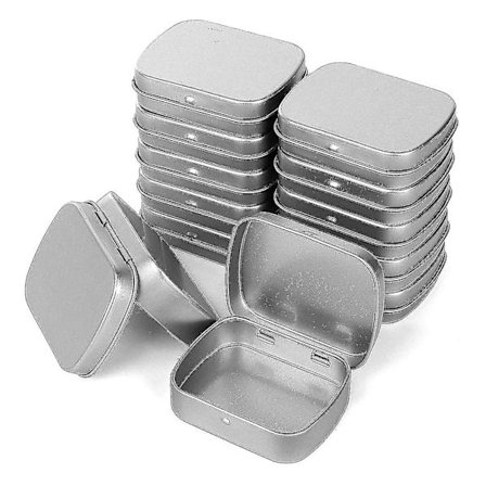 Metallbehållare - 12-pack metallburk mini bärbar låda behållare för ritpinne, pärlörhänge J