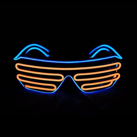 Briller Blinkende LED-solbriller Lys Opp Kostymer For 80-tallet, Edm, Fest Rb03 (Blå + Oransje)
