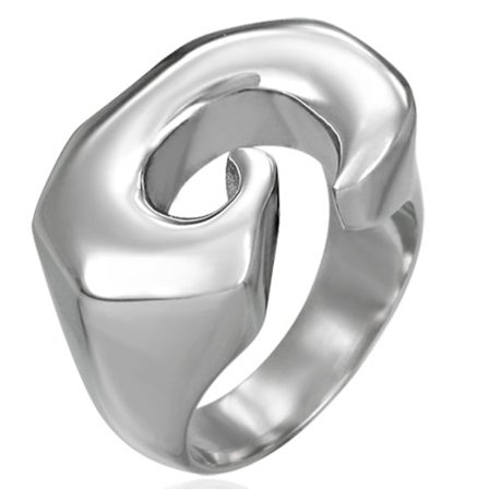 Rostfritt Stål geometriska spiralring