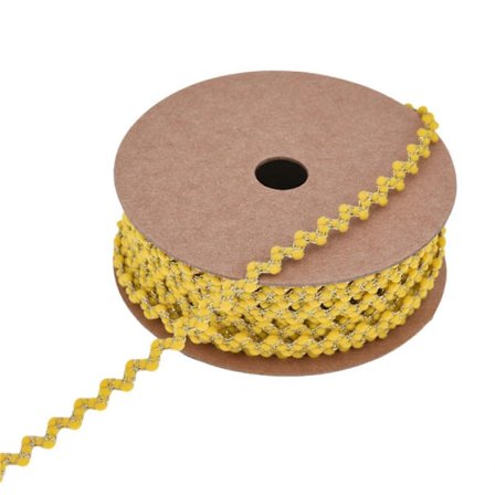 Frynse Flet Trim til Håndarbejde, Syning, Smykkefremstilling, Bryllupsdekorationer, Guldgul, 2,5 cm Bred (FMY)