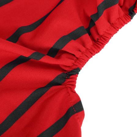 Innendørs kjæledyrhund jumpsuit myke klær polyester hunder bodyer lang ermet stripet skjorte SY60 rød kontrastfarge S