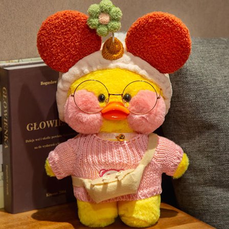 30cm Kawaii Cafe Keltainen Ankka Pehmolelu Eläin Pehmolelut Vaatteet
