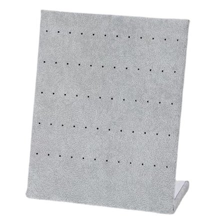 60-håls örhängeshållare i grå sammet