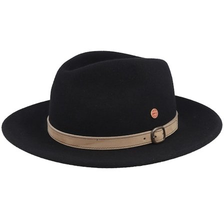 Mayser - Gedeon Wool Black Fedora Fedora Black Hat - @ Hatstore
