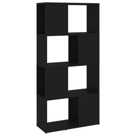 Vidaxl Bokhylla Rumsavdelare Svart 60x24x124,5 Cm Konstruerat Tr Svart