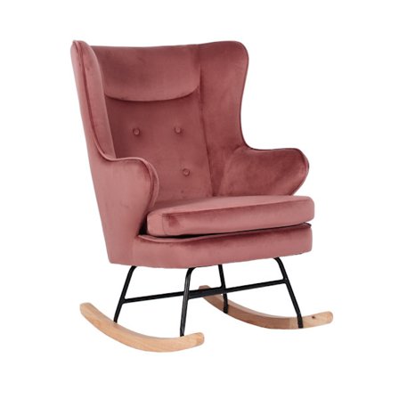 Rocker-nojatuoli, samettinen pinkki, 71x86x102 cm