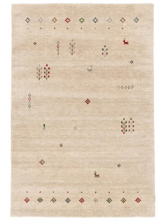 Wool Rug Gabbeh Giza Beige Small Oeko-Tex