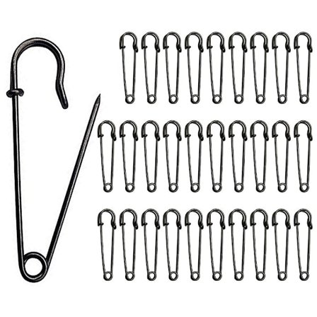 Säkerhetsnålar, kraftiga filtnålar 30 st, robusta säkerhetsnålar för filtar hantverk kjolar kiltar - svart