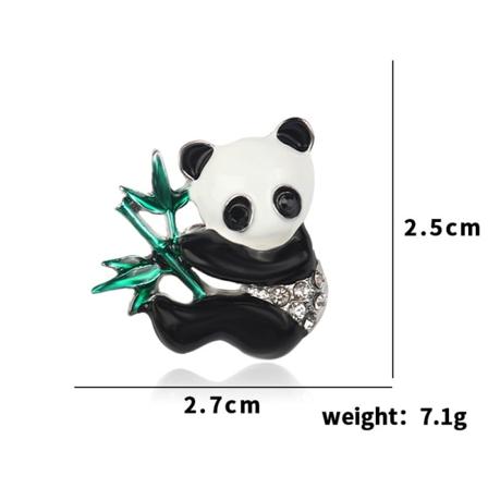 Djurbrosch för män och kvinnor Panda - Vit K-Metal Simple Needle