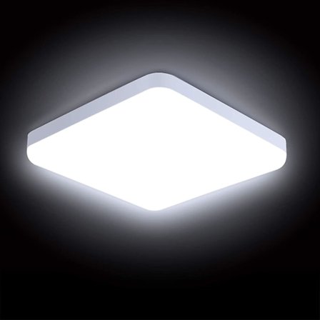 LED-loftslampe 30W Vandtæt IP56 2400LM Koldt Hvid 6500K Nem at Installere Loftslampe til Udendørs, Badeværelse, Kontor, Balkon, Garage 25 * 25 * 4C