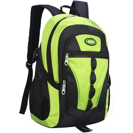 Farveblok Sports Børnerygsæk, Mellemskole Taske Elementær Skole Taske til Piger og Drenge (Grøn)