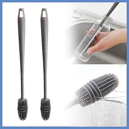 Silikonkoppborste Koppsrubb Glasrengörare Långt Handtag Dryck Vinglas Flaska Glaskopp Rengöringsborste Kökstillbehör