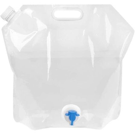 2-pack 10 liters vattenpåsar, stor kapacitet, bärbara vikbara vattenpåsar för camping, utomhusbruk och hushåll, vit