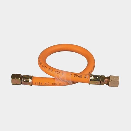 Tubo gas GPL pressato IGT, EN 16436-2, 600 mm, 1/4" femmina con filettatura sinistra - raccordo a compressione 8 mm