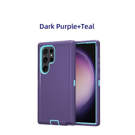 Samsung Galaxy S25 Ultra telefondeksel, fallsikkert deksel, Mørk Lilla og Himmelsblå