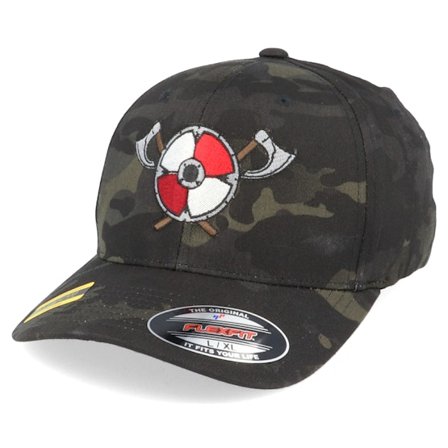 Vikings - Camo flexfit Cap - Axe Shield Black Camo Flexfit @ Hatstore