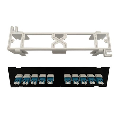 10-portars rak genom LC optisk fiberpatchpanel RJ45 nätverkskabeladapter Jack Ethernet distributionsram UTP 19"