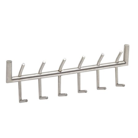 Rootz-seinänaulakko metalli hopea 60x19x10 cm design-halli naulakko teräs - Seinäpaneelin koukkukisko - Vaatekaapin seinä - Vaateteline eteinen
