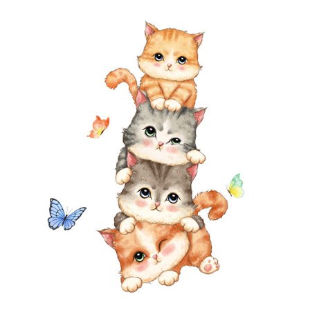 Veggklistremer Søte Katter Sommerfugler Veggklistremer Veggdekor