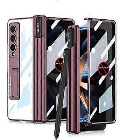 Sekretess Anti-peeping Skal Kompatibelt med Samsung Galaxy Z Fold 4, Pläterad PC Magnetisk Gångjärnsställ