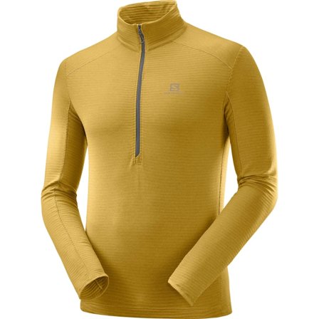 Salomon Men's Outline Half Zip Mid Men Mid layer tops Yellow XL