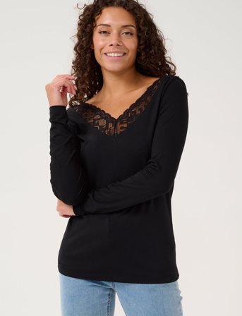 Cream Crtrulla Ls T-Shirt - Black - XXL