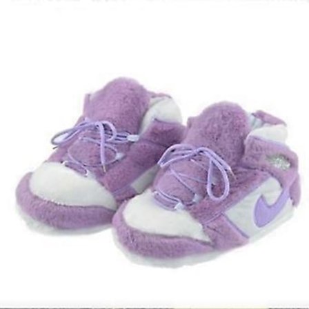 Plyschtofflor som sneakers - Kreativ touch, fluffiga, varma vintertofflor för vardagsbruk (Lila älskare)