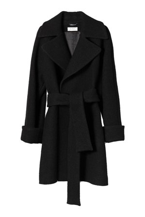 WMN Wool coat mid black XL