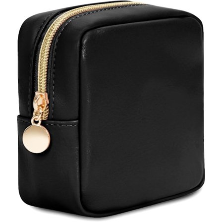 Makeup Taske Kvinder Rejse Makeup Taske Lille Håndtaske Makeup Taske PU Læder Bærbar Makeup Taske Medium Størrelse med Lynlås, Lille Makeup Taske