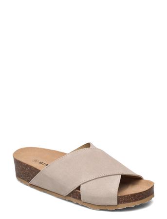Biabetty Cross Sandal Shoes Summer Shoes Flat Sandals Beige Bianco